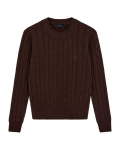 CMKOTOM - Cable Knit -pullover met geborduurd logo -detail in bruin