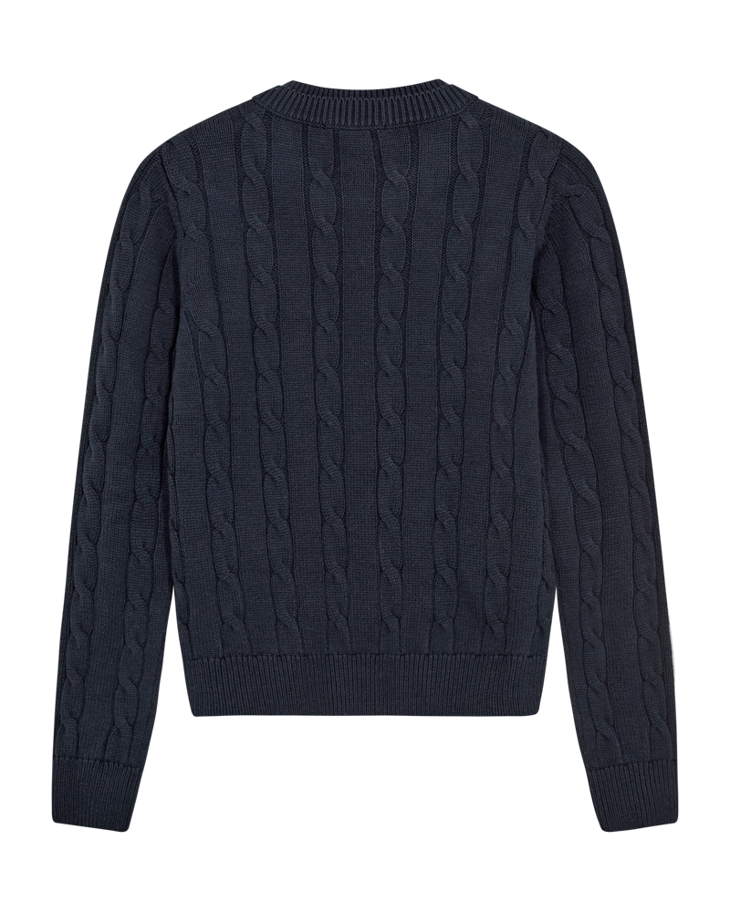 CMKOTOM - Cable Knit -pullover met geborduurd logo -detail in blauw