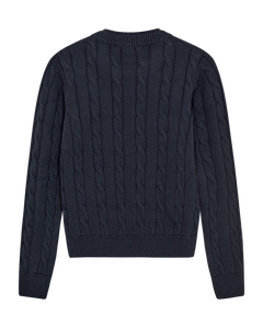 CMKOTOM - Cable Knit -pullover met geborduurd logo -detail in blauw