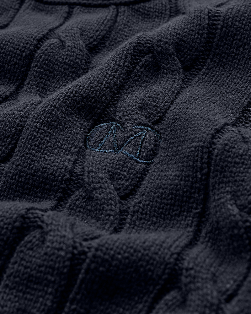 CMKOTOM - Cable Knit -pullover met geborduurd logo -detail in blauw