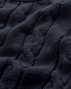 CMKOTOM - Cable Knit -pullover met geborduurd logo -detail in blauw