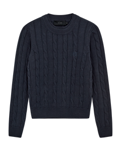 CMKOTOM - Cable Knit -pullover met geborduurd logo -detail in blauw