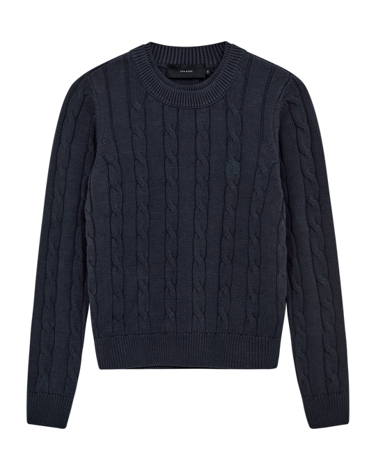 CMKOTOM - Cable Knit -pullover met geborduurd logo -detail in blauw