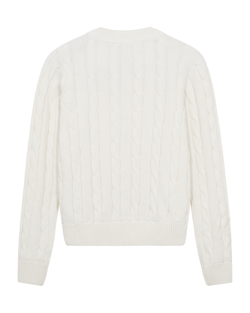 CMKOTOM - Cable Knit -pullover met geborduurd logo -detail in off -wit