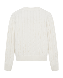 CMKOTOM - Cable Knit -pullover met geborduurd logo -detail in off -wit