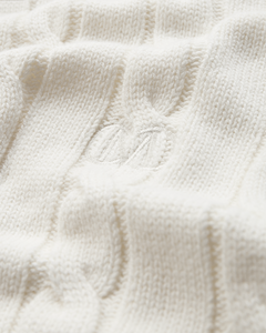 CMKOTOM - Cable Knit -pullover met geborduurd logo -detail in off -wit