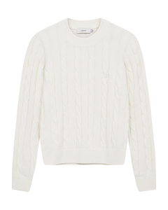 CMKOTOM - Cable Knit -pullover met geborduurd logo -detail in off -wit