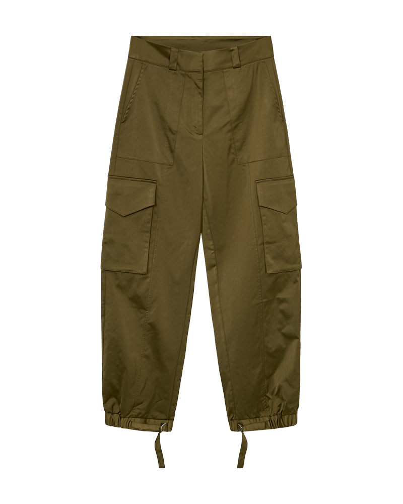 CMTINO - Hoog getailleerde broek in Khaki Green