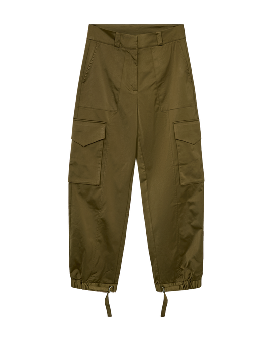 CMTINO - HIGH-WAISTED PANTS IN KHAKI GREEN