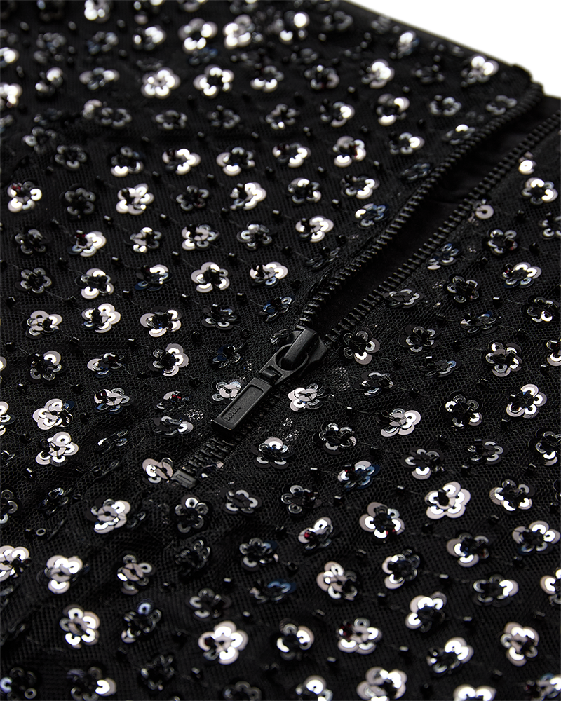 CMDECO - LONG SKIRT IN MESH QUALITY IN BLACK