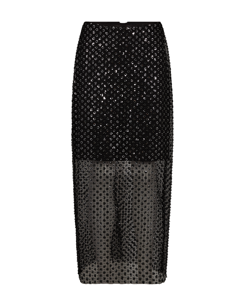 CMDECO - LONG SKIRT IN MESH QUALITY IN BLACK