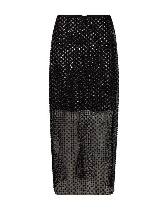 CMDECO - LONG SKIRT IN MESH QUALITY IN BLACK