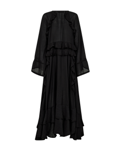 CMNORMA - LONG DRESS WITH RUFFLES IN BLACK