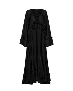 CMNORMA - LONG DRESS WITH RUFFLES IN BLACK