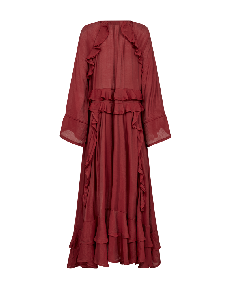 CMNORMA - LONG DRESS WITH RUFFLES IN RED
