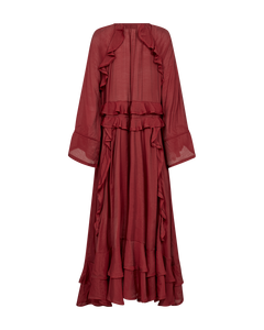 CMNORMA - LONG DRESS WITH RUFFLES IN RED