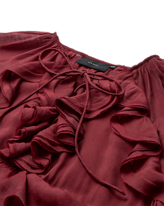 CMNORMA - LONG DRESS WITH RUFFLES IN RED