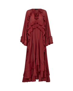 CMNORMA - LONG DRESS WITH RUFFLES IN RED