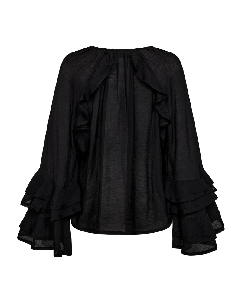 CMNORMA - BLOUSE WITH RUFFLES IN BLACK