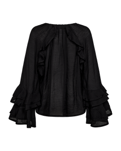 CMNORMA - BLOUSE WITH RUFFLES IN BLACK