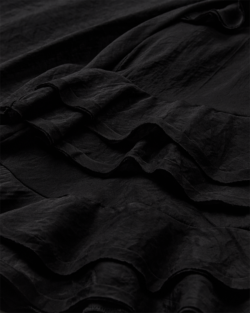 CMNORMA - BLOUSE WITH RUFFLES IN BLACK