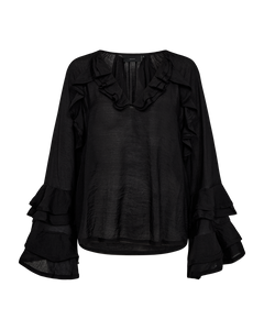 CMNORMA - BLOUSE WITH RUFFLES IN BLACK