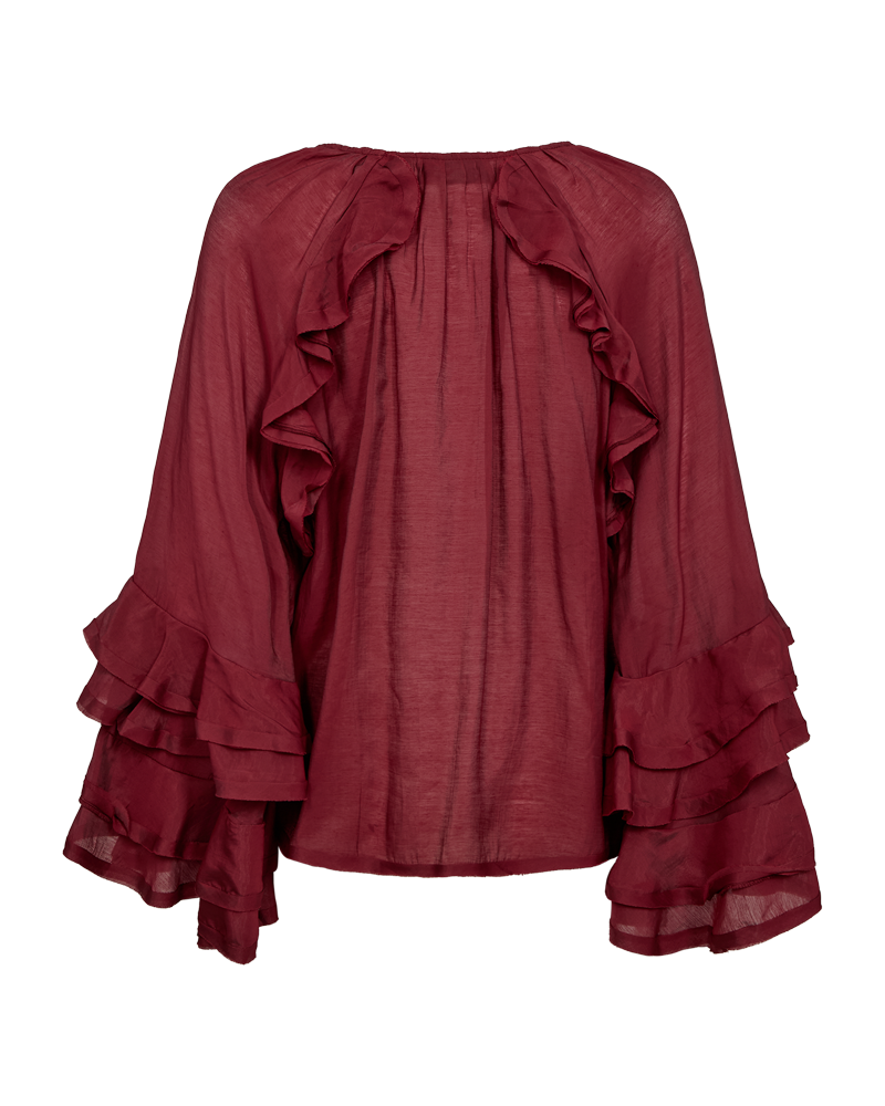 CMNORMA - BLOUSE WITH RUFFLES IN RED