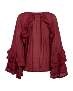 CMNORMA - BLOUSE WITH RUFFLES IN RED