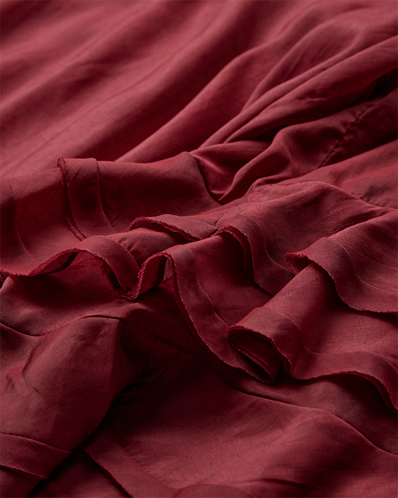 CMNORMA - BLOUSE WITH RUFFLES IN RED