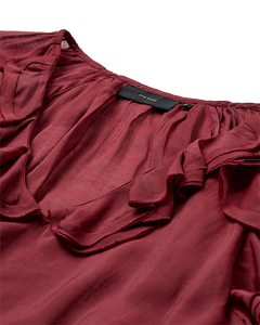CMNORMA - BLOUSE WITH RUFFLES IN RED