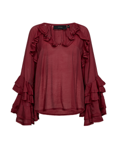 CMNORMA - BLOUSE WITH RUFFLES IN RED