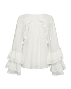CMNORMA - BLOUSE WITH RUFFLES IN OFF-WHITE