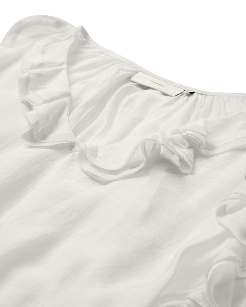 CMNORMA - BLOUSE WITH RUFFLES IN OFF-WHITE