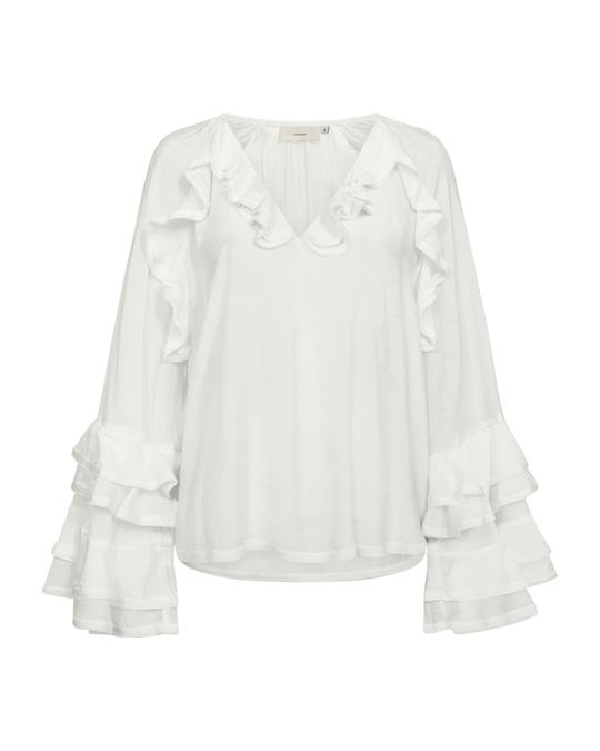 CMNORMA - BLOUSE WITH RUFFLES IN OFF-WHITE