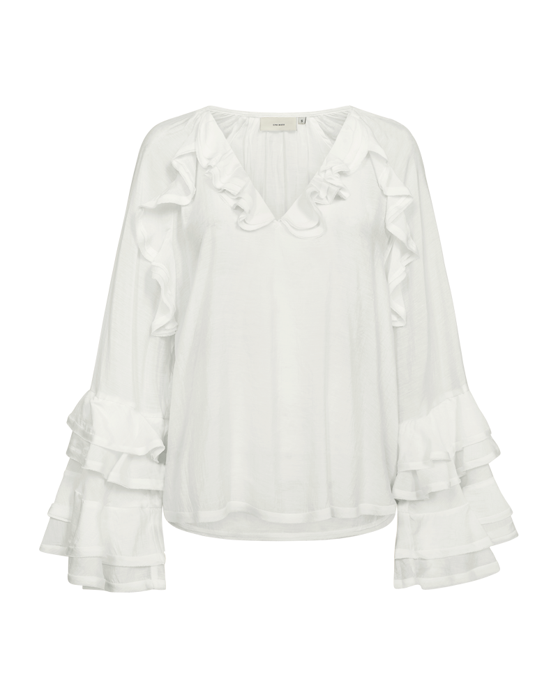CMNORMA - BLOUSE WITH RUFFLES IN OFF-WHITE