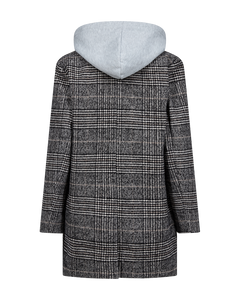 Cmhoodie - jas met afneembare kap in zwart en gebroken wit