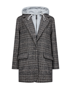 Cmhoodie - jas met afneembare kap in zwart en gebroken wit