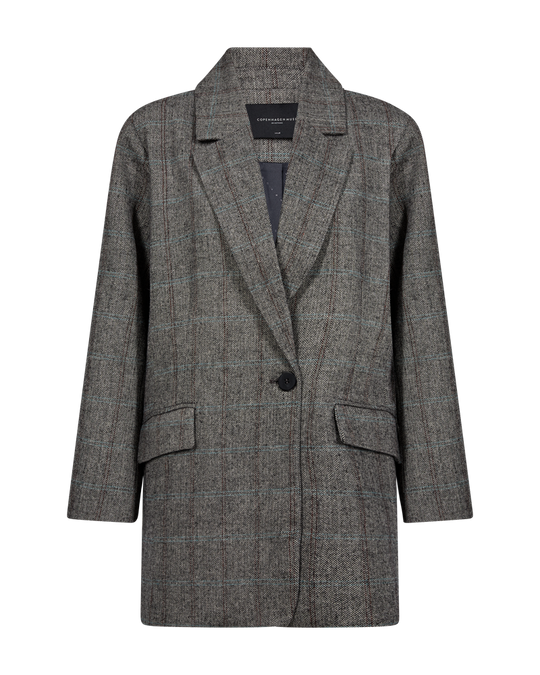 CMJADEN - WOOL BLEND BLAZER IN DARK GREY MELANGE