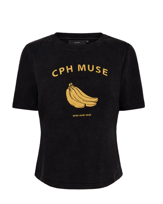 CMMUSE - T -shirt met afdrukken in zwart