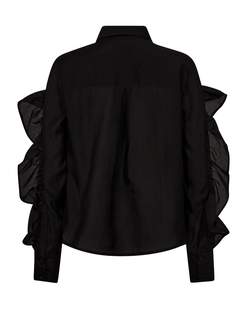 CMMOLLY - SHIRT WITH RUFFLES IN BLACK