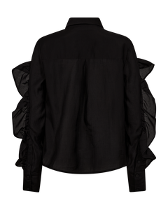 CMMOLLY - SHIRT WITH RUFFLES IN BLACK