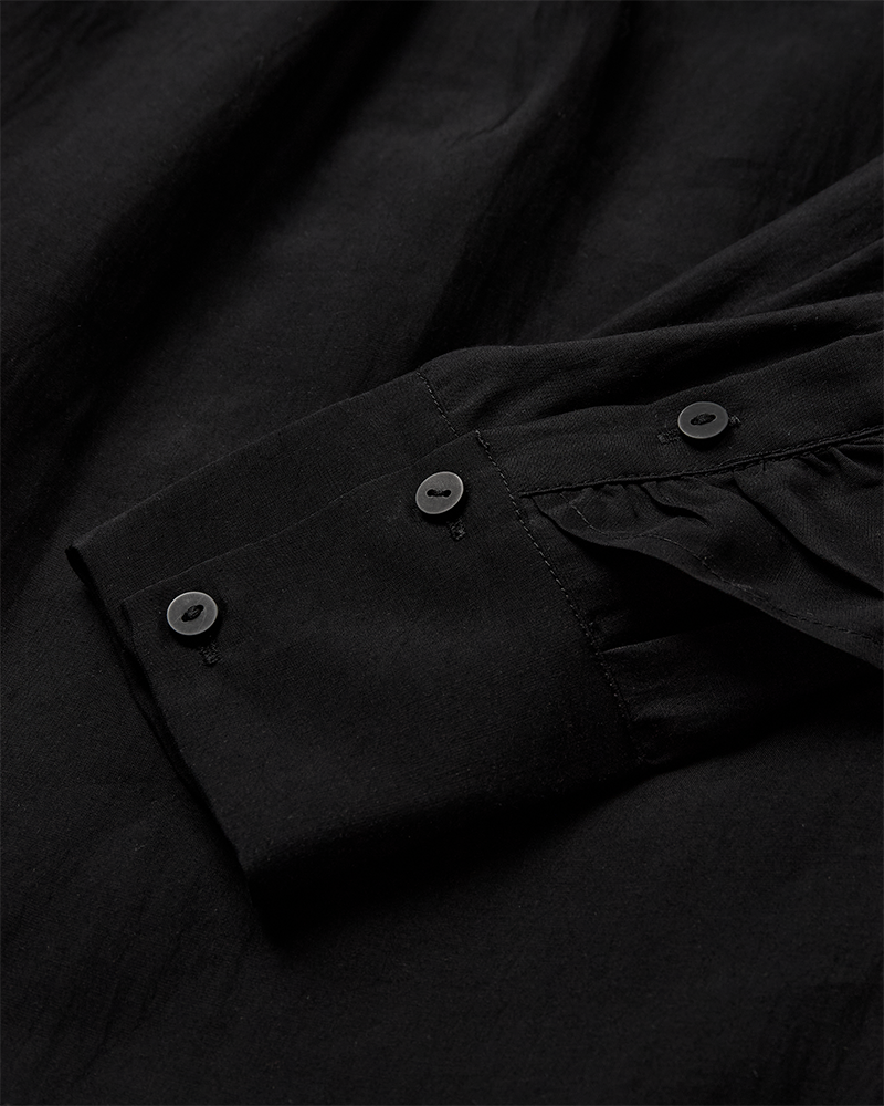 CMMOLLY - SHIRT WITH RUFFLES IN BLACK