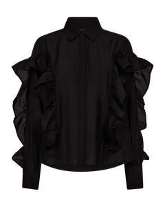 CMMOLLY - SHIRT WITH RUFFLES IN BLACK