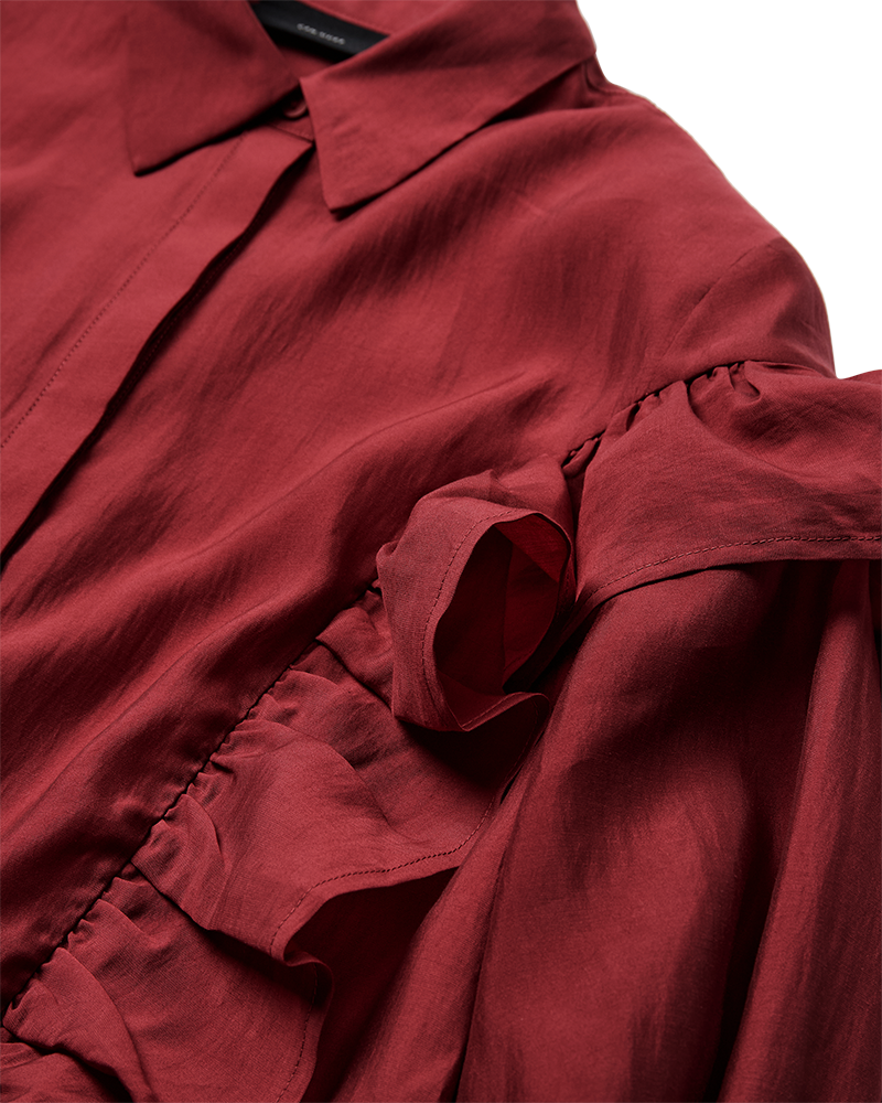 CMMOLLY - SHIRT WITH RUFFLES IN RED