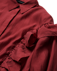 CMMOLLY - SHIRT WITH RUFFLES IN RED
