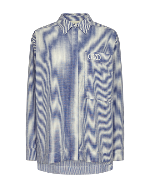 トップス epa stripe shirt ZW COLLECTION OVERSIZED STRIPED SHIRT - Blue / Black | ZARA