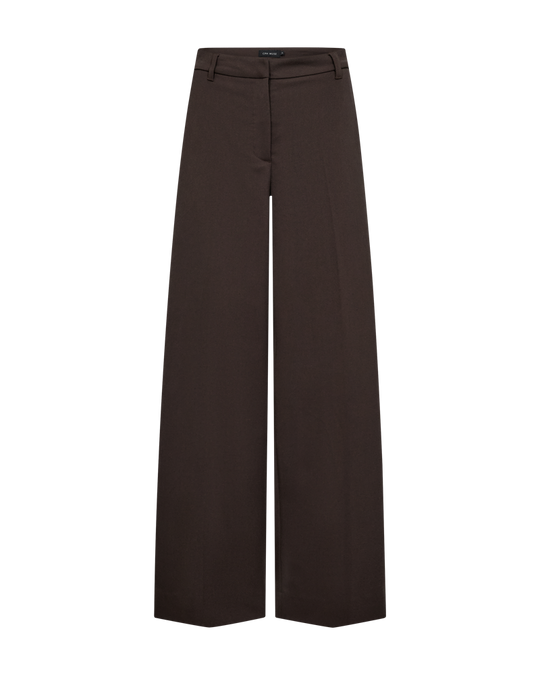 CMTAILOR - HIGH-WAISTED WIDE-LEG PANTS WITH BELT LOOP IN BROWN