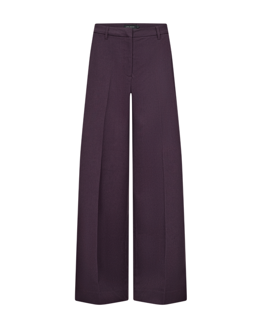 CMTAILOR - HIGH-WAISTED WIDE-LEG PANTS WITH BELT LOOP IN PURPLE