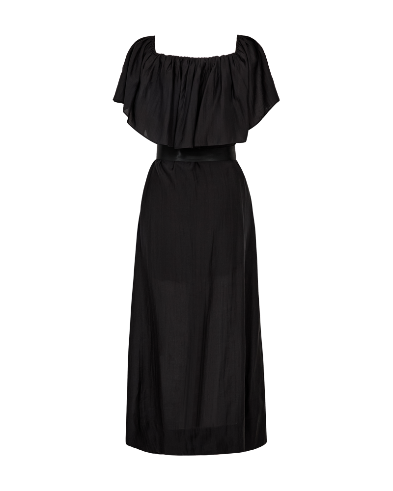 Cmmolly - jurk met ruches en riem in zwart