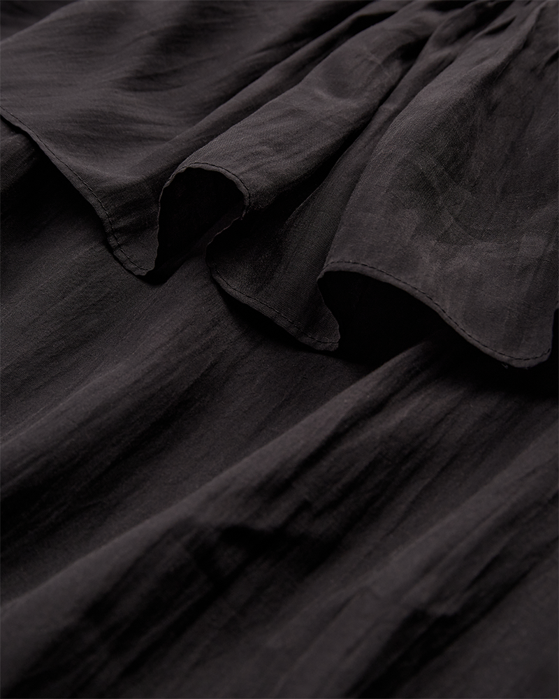 Cmmolly - jurk met ruches en riem in zwart